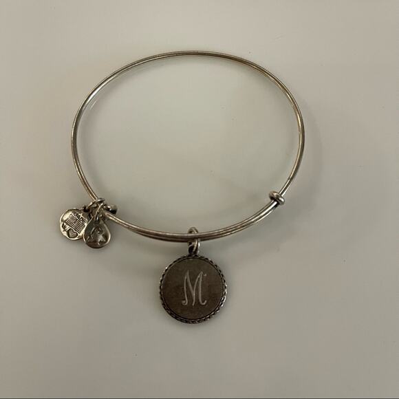 Alex and Ani Initial M Expandable Wire Bangle Bracelet, 2.5" - Picture 1 of 2